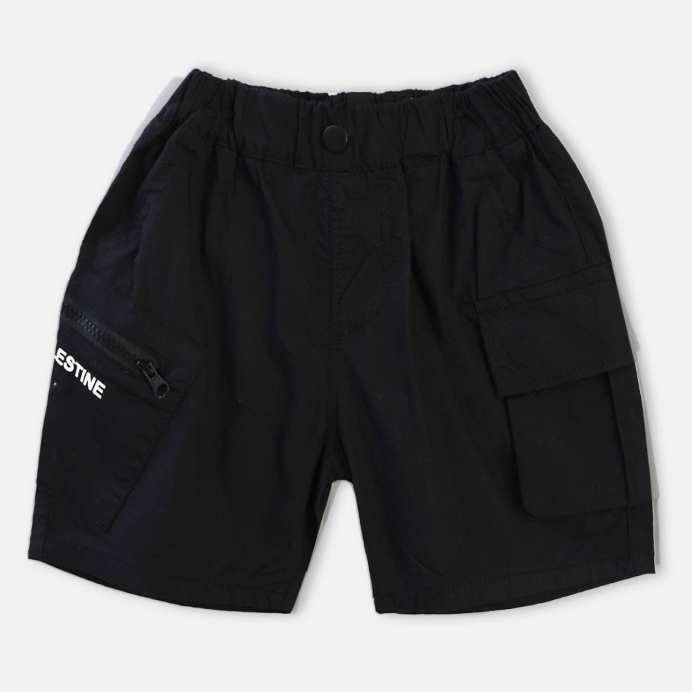 Elasticated Waist Cargo Shorts- Brown, Black & White