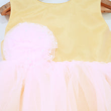 Load image into Gallery viewer, Yellow Sleeveless Net Party Frock With Booties
