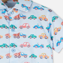 Load image into Gallery viewer, Blue Vehicle Theme Shirt With Shorts Co-Ord Set
