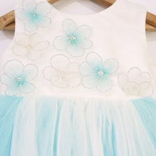 Load image into Gallery viewer, Blue Flower Embellished Dress With Booties
