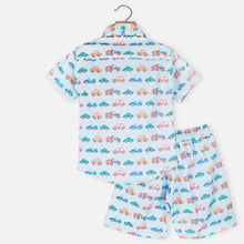 Load image into Gallery viewer, Blue Vehicle Theme Shirt With Shorts Co-Ord Set
