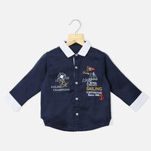 Load image into Gallery viewer, Navy Blue Graphic Printed Shirt
