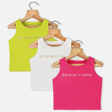 Load image into Gallery viewer, Typographic Tank Top- Green, White &amp; Pink
