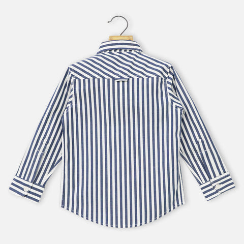 White Striped Printed Shirt