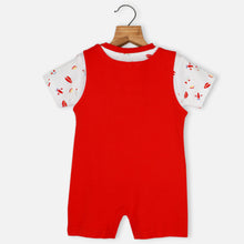 Load image into Gallery viewer, Red Airplane Romper Dungaree With T-Shirt
