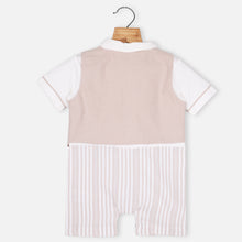 Load image into Gallery viewer, Mauve Striped Romper With Hat
