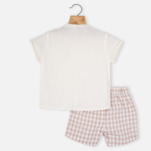 Load image into Gallery viewer, Ivory Cotton Shirt With Checked Shorts
