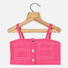 Load image into Gallery viewer, Pink Shirt With Smocked Crop Top &amp; Short Co-Ord Set
