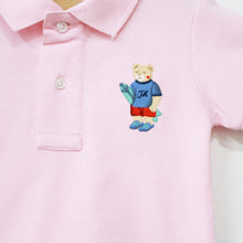 Load image into Gallery viewer, Pink Embroidered Polo T-Shirt With Blue Shorts
