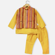 Load image into Gallery viewer, Colorful Striped Nehru Jacket With Kurta &amp; Pajama
