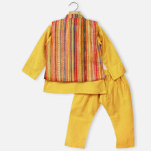 Load image into Gallery viewer, Colorful Striped Nehru Jacket With Kurta &amp; Pajama
