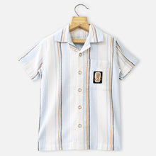 Load image into Gallery viewer, White Striped Half Sleeves Shirt
