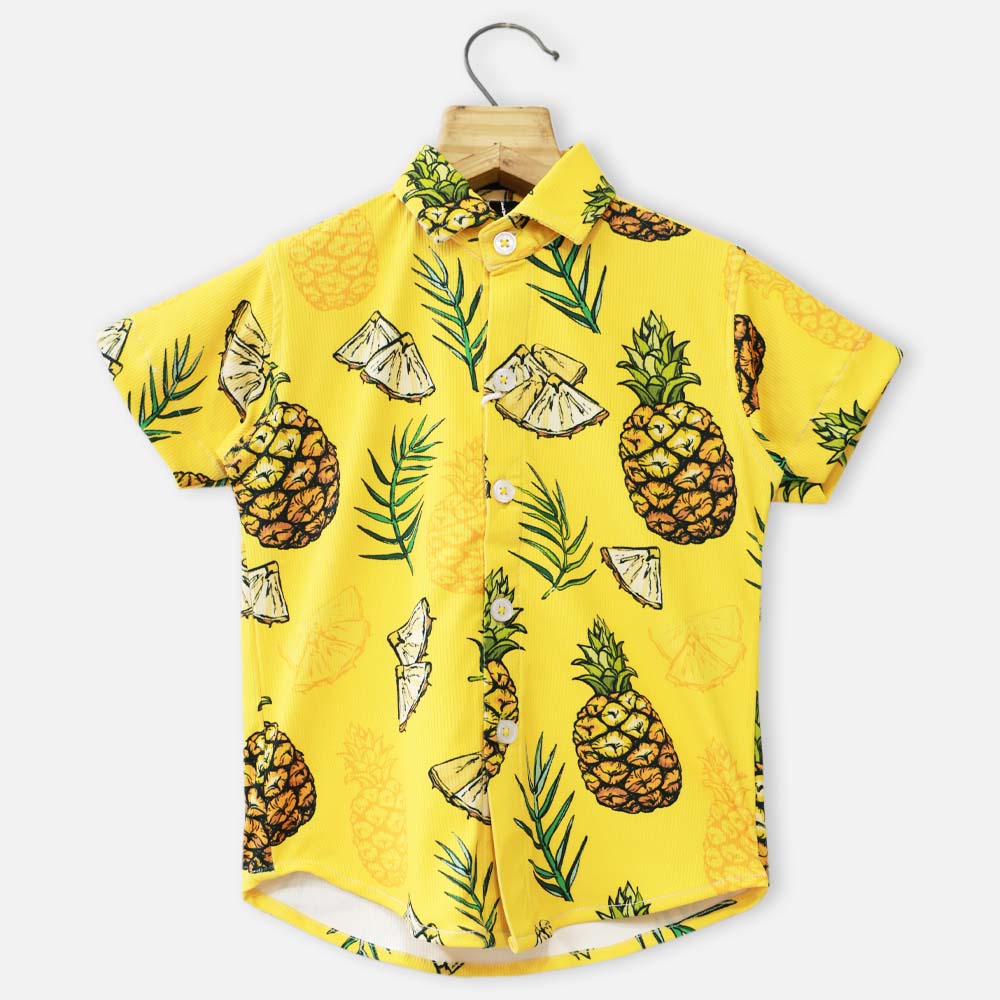 Yellow Fruit Theme Half Sleeves Shirt