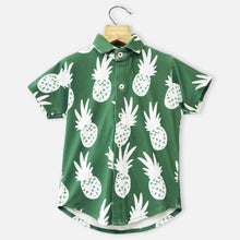 Load image into Gallery viewer, Green Pineapple Theme Half Sleeves Shirt
