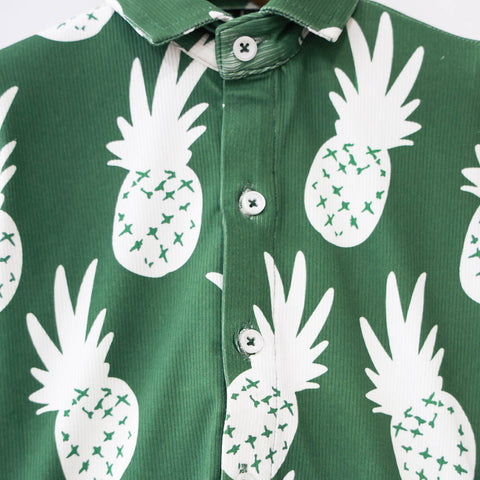 Green Pineapple Theme Half Sleeves Shirt