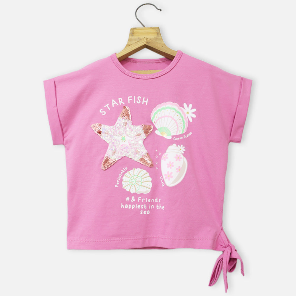 Pink Half Sleeves T-Shirt