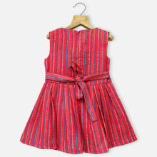Load image into Gallery viewer, Red Striped Bow Sleeveless Dress
