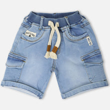 Load image into Gallery viewer, Blue Denim Elasticated Waistband Shorts
