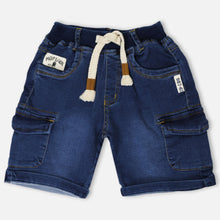 Load image into Gallery viewer, Blue Denim Elasticated Waistband Shorts
