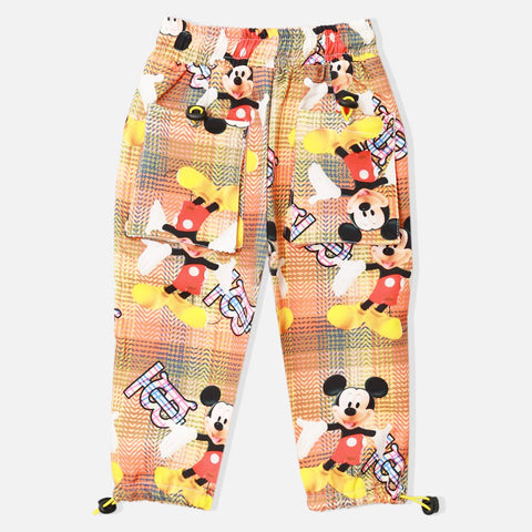 Yellow Mickey Mouse Printed Joggers