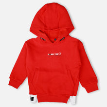 Load image into Gallery viewer, Red Full Sleeves Hooded Sweatshirt
