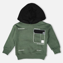 Load image into Gallery viewer, Green &amp; Blue Graphic Hooded Sweatshirt

