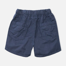 Load image into Gallery viewer, Navy Blue Solid Regular Fit Cotton Shorts
