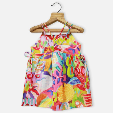 Colorful Abstarct Printed Sleeveless Dress