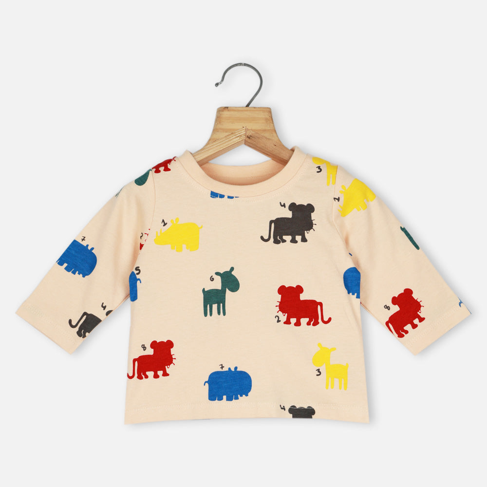 Red Elephant Theme Full Sleeves T-Shirt-Pack Of 3