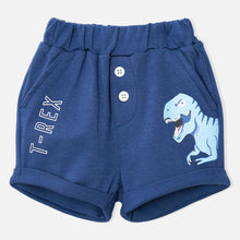 Load image into Gallery viewer, Blue Dino Theme Half Sleeves T-Shirt With Shorts Co-Ord Set
