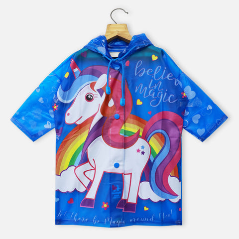 Unicorn Theme Hooded Raincoat