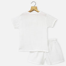 Load image into Gallery viewer, White Shirt With Shorts Muslin Co-Ord Set
