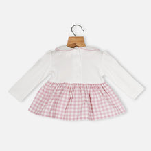 Load image into Gallery viewer, Pink &amp; Green Checked Printed Peter Pan Collar Dress
