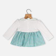 Load image into Gallery viewer, Pink &amp; Green Checked Printed Peter Pan Collar Dress
