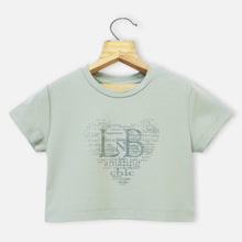 Load image into Gallery viewer, Green &amp; Grey Short Sleeves Top
