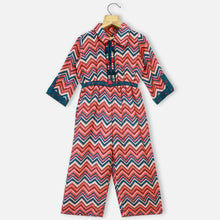 Load image into Gallery viewer, Pink Chevron Printed Jumpsuit
