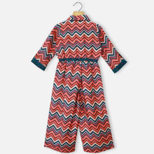 Load image into Gallery viewer, Pink Chevron Printed Jumpsuit
