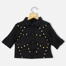 Load image into Gallery viewer, Embellished Shirt With Smocked Inner
