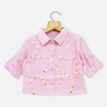 Load image into Gallery viewer, Embellished Shirt With Smocked Inner
