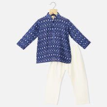Load image into Gallery viewer, Blue Ikat Full Sleeves Kurta With Pajama

