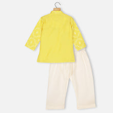 Load image into Gallery viewer, Yellow Silk Full Sleeves Kurta With Pajama

