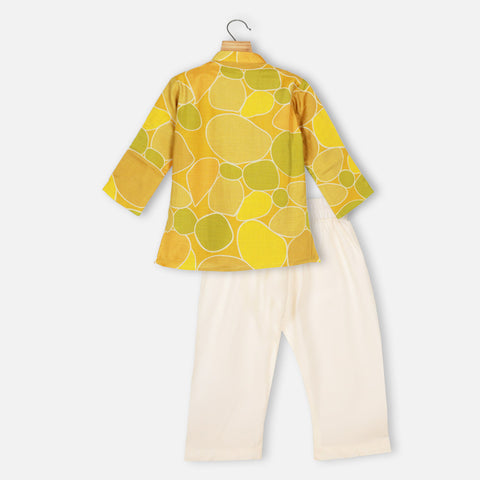 Mustard Geometric Printed Kurta With Pajama