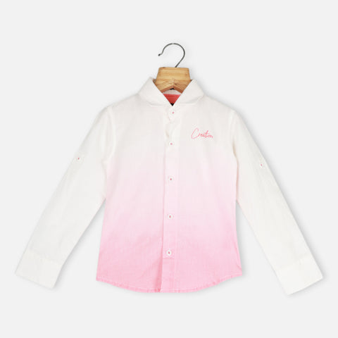 Pink & Blue Ombre Full Sleeves Shirt