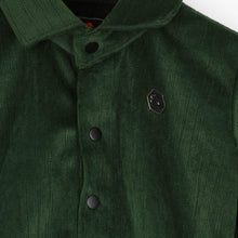 Load image into Gallery viewer, Green Velvet Full Sleeves Shirt
