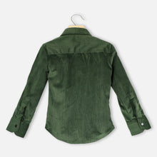 Load image into Gallery viewer, Green Velvet Full Sleeves Shirt
