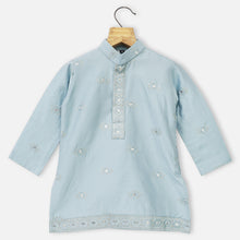 Load image into Gallery viewer, Blue Sequins Embroidered Jacket With Kurta &amp; Pant
