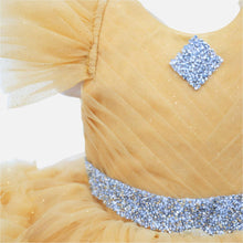 Load image into Gallery viewer, Mustard Ruffled Layered Party Dress With Detachable Tail &amp; Headband
