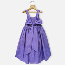 Load image into Gallery viewer, Hawaiian leaf Embroidery Cotton Dress- Purple &amp; Lime Yellow
