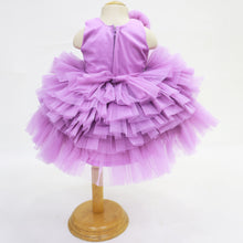 Load image into Gallery viewer, Purple &amp; Pink Layered Net Party Dress With Detachable Tail &amp; Headband
