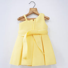 Load image into Gallery viewer, Pink &amp; Yellow Flower Embellished Box Pleated Dress With Booties &amp; Headband
